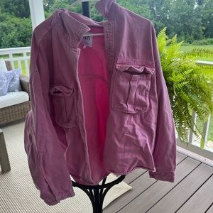 zara hot pink jean jacket